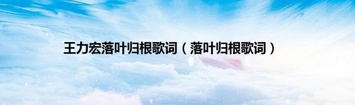 王力宏落叶归根歌词（落叶归根歌词）