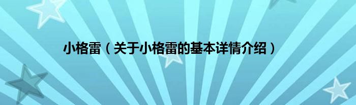 小格雷（关于小格雷的基本详情介绍）
