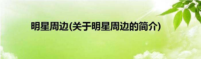 明星周边(关于明星周边的简介)