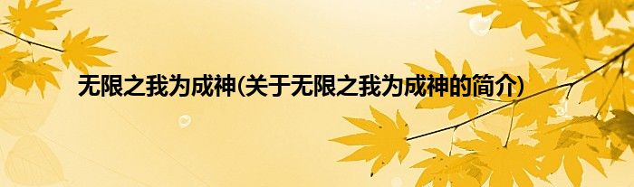 无限之我为成神(关于无限之我为成神的简介)