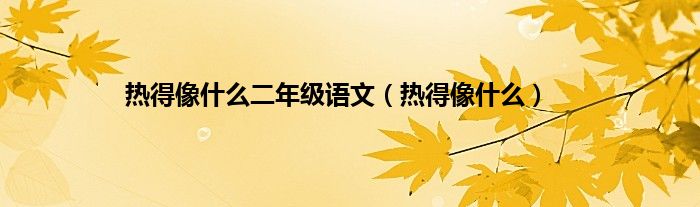 热得像什么二年级语文（热得像什么）