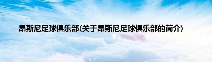 昂斯尼足球俱乐部(关于昂斯尼足球俱乐部的简介)