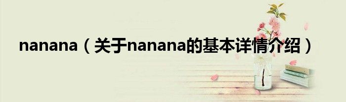 nanana（关于nanana的基本详情介绍）