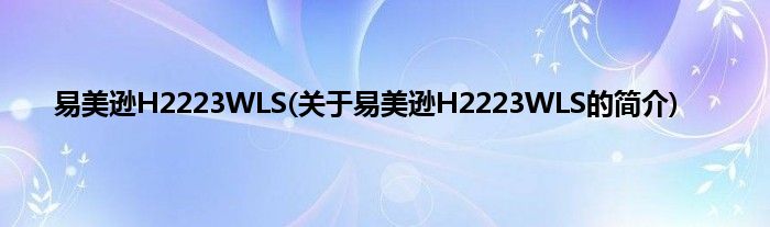 易美逊H2223WLS(关于易美逊H2223WLS的简介)