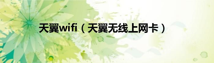天翼wifi（天翼无线上网卡）